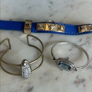 Set of 3 Elegant Gold and Silver Bracelets